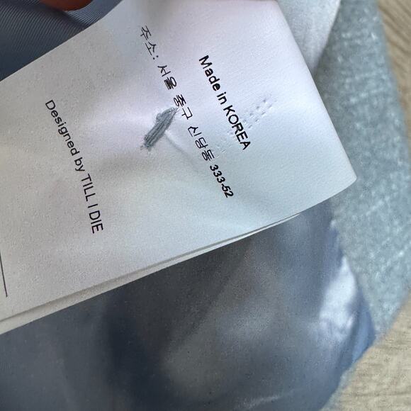 Till I Die Collarless Tweed Wool Jacket Blazer Blue S Korean Designer NWT - Picture 7 of 11